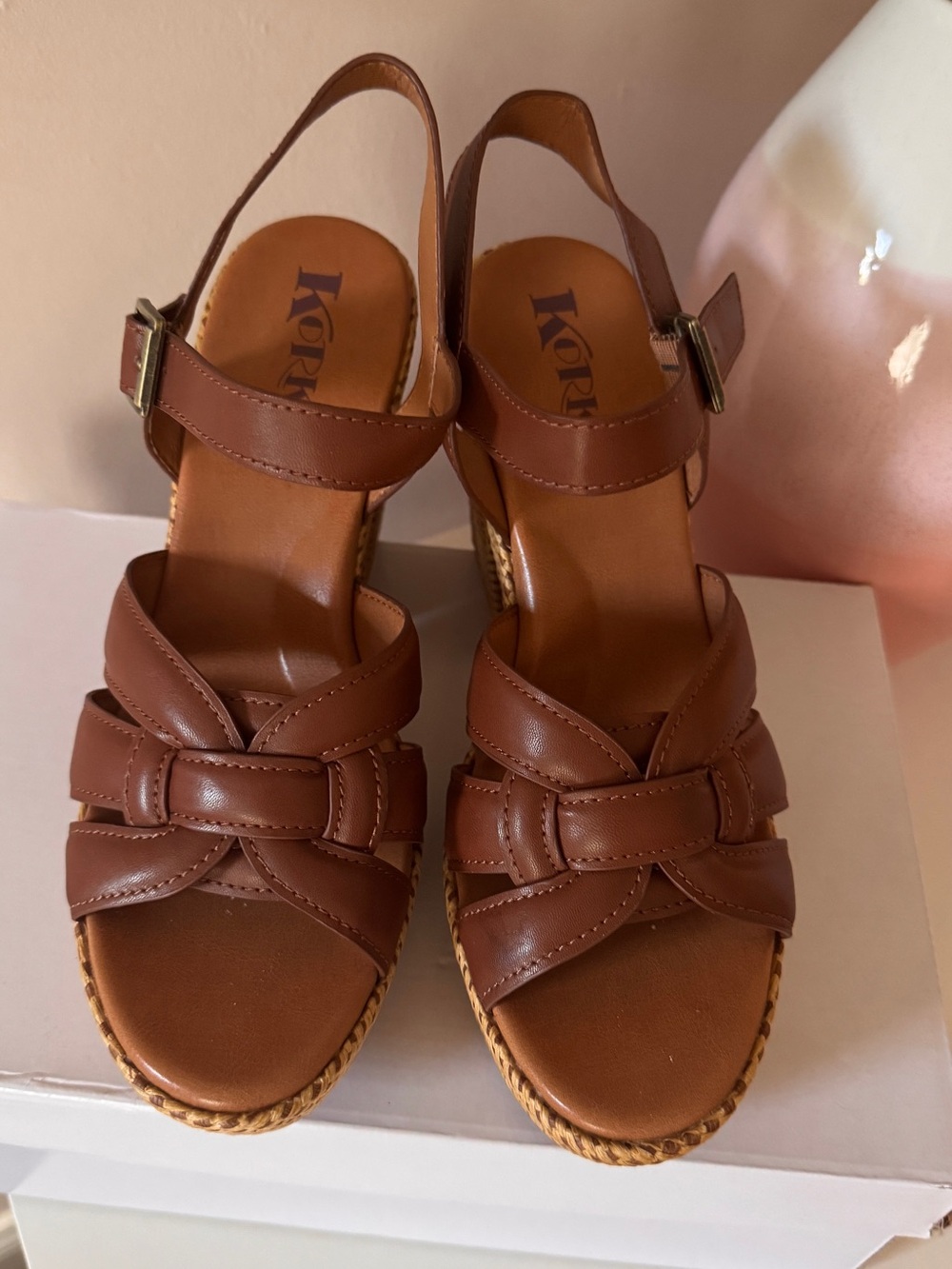 Kork-Ease Brown Woven Platform Sandals - Picture 3 of 6